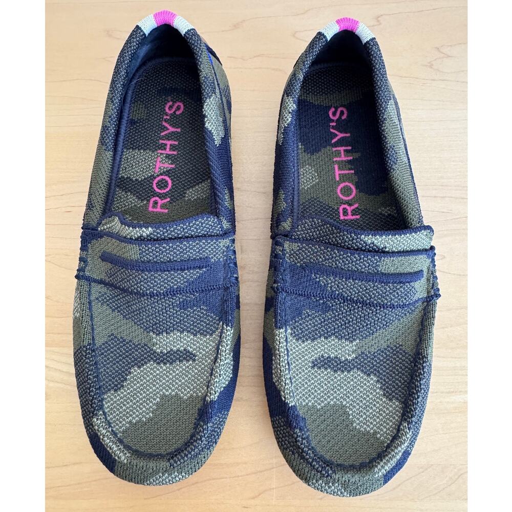 Rothy’s The Driver Loafers Spruce Camo Slip On Shoes - 5.5 Brand New